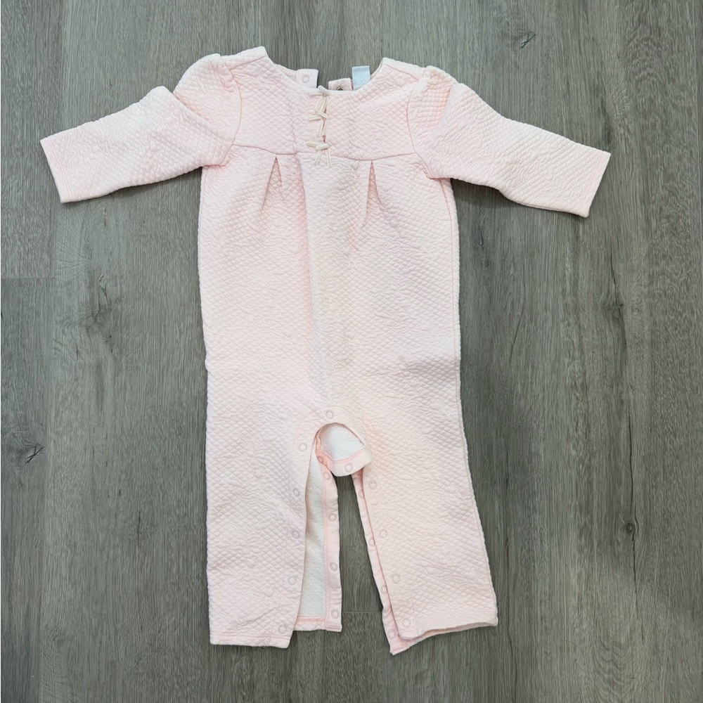 Janie and Jack Light Pink Quilted Footie